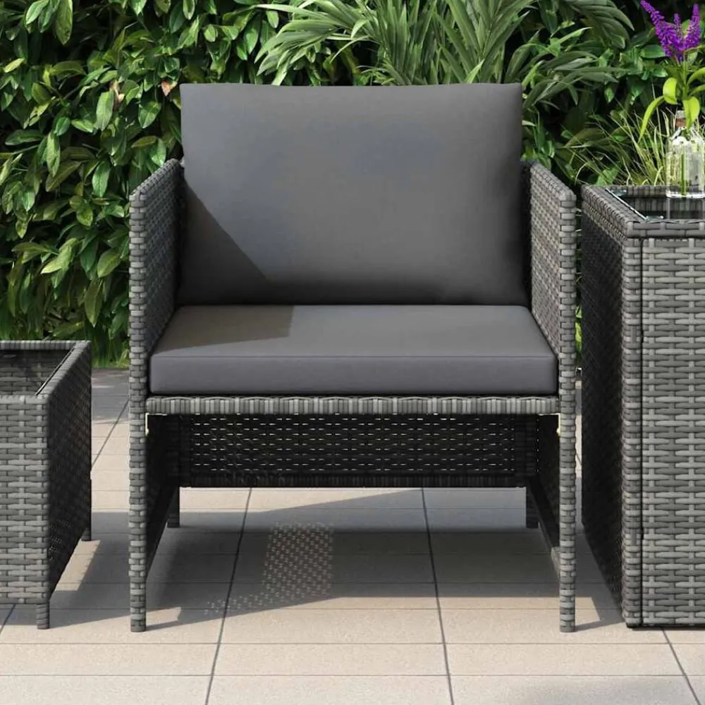 Tuinbank met kussens poly rattan>vidaXL Clearance