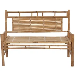 Tuinmeubelen*vidaXL Tuinbank met kussen 120 cm bamboe Blauw