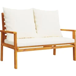 Tuinbank met kussen 120 cm massief acaciahout>vidaXL Discount