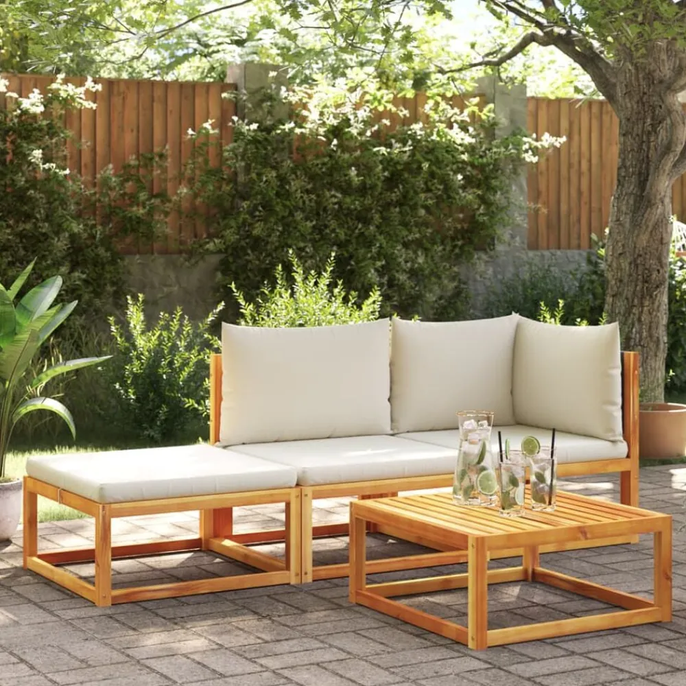 Tuinbank met kussens 2-zits acaciahout & rotan>vidaXL New