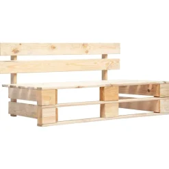 Tuinmeubelen*vidaXL Tuinbank pallet met zandkleurige kussens grenenhout Naturel en zandkleurig