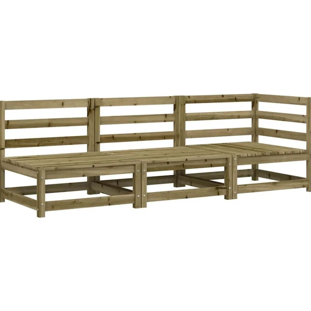 Tuinmeubelen*vidaXL Tuinbank 3-zits geïmpregneerd grenenhout Naturel geïmpregneerd