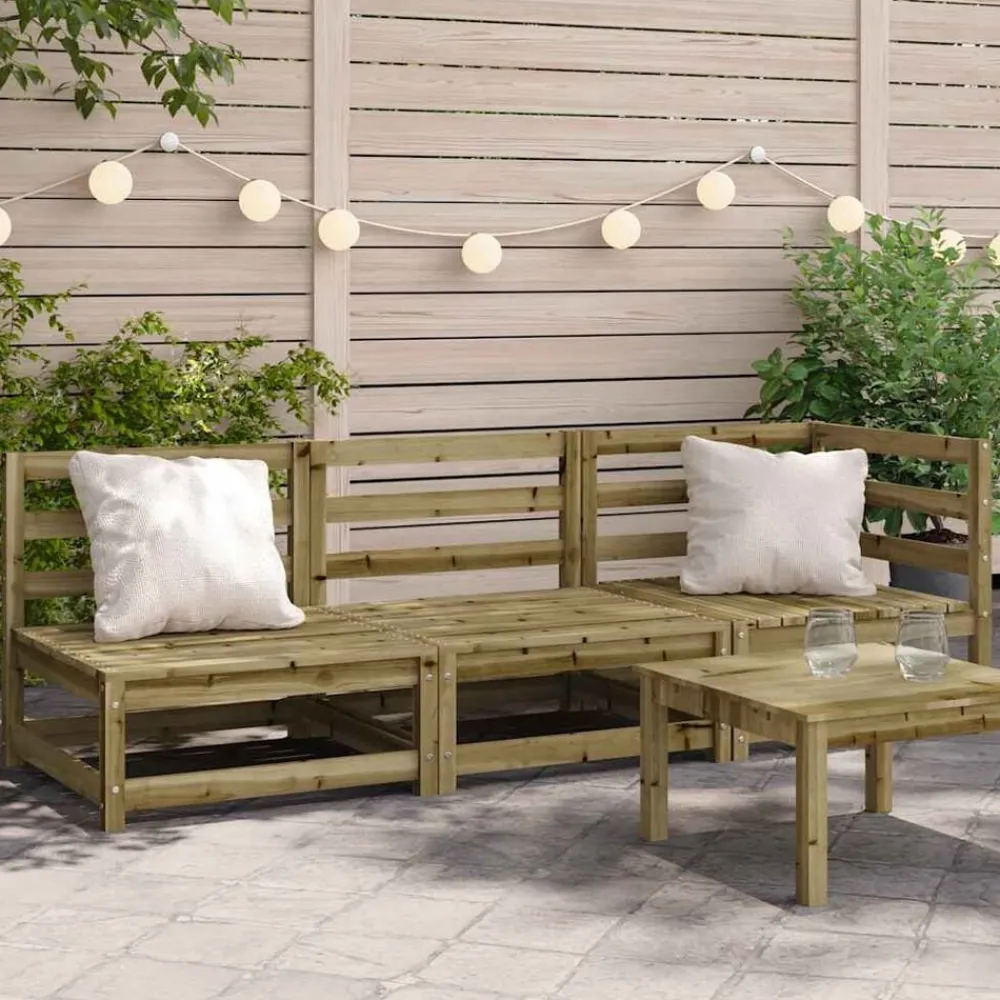 Tuinmeubelen*vidaXL Tuinbank 3-zits geïmpregneerd grenenhout Naturel geïmpregneerd
