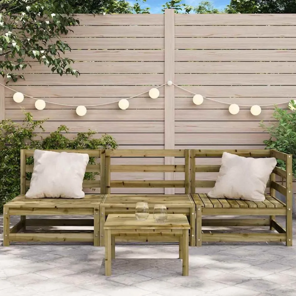 Tuinmeubelen*vidaXL Tuinbank 3-zits geïmpregneerd grenenhout Naturel geïmpregneerd