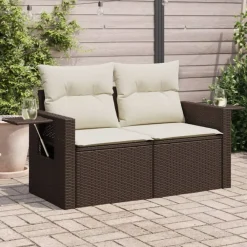 Tuinbank 2-zits met kussens poly rattan>vidaXL Sale