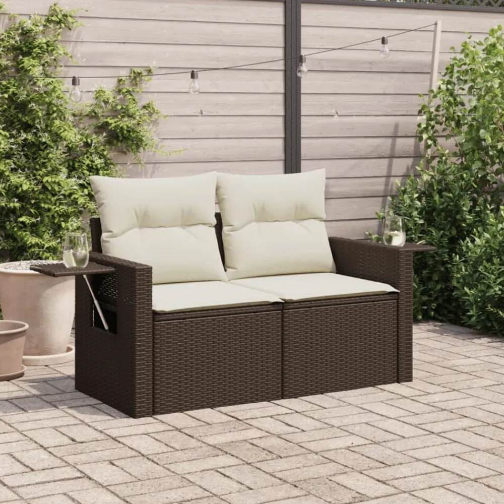 Tuinbank 2-zits met kussens poly rattan>vidaXL Sale