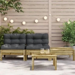 Tuinbank 2-zits met kussens en voetenbank><noscript><img width=