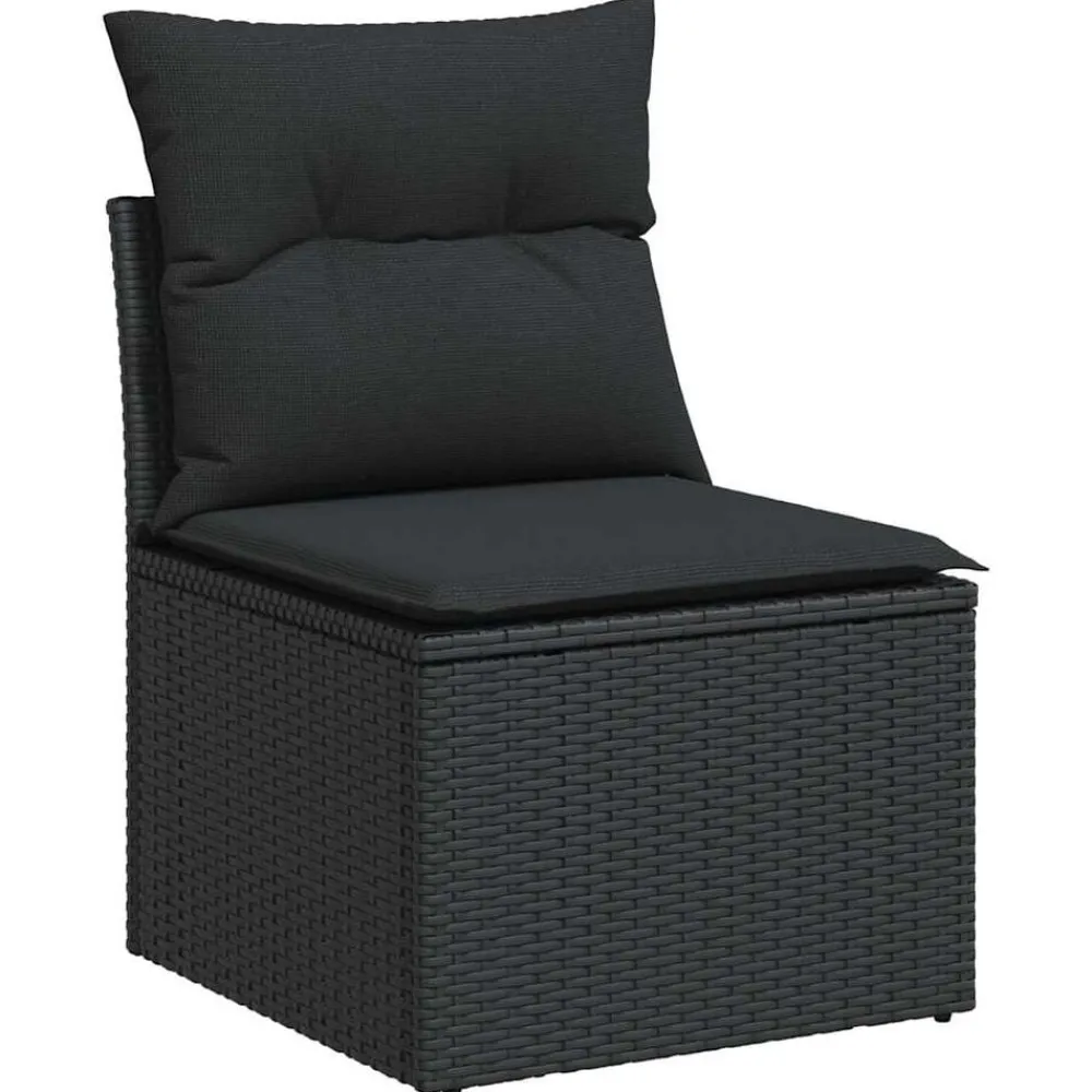 Tuinbank zonder armleuningen met kussens poly rattan>vidaXL Clearance