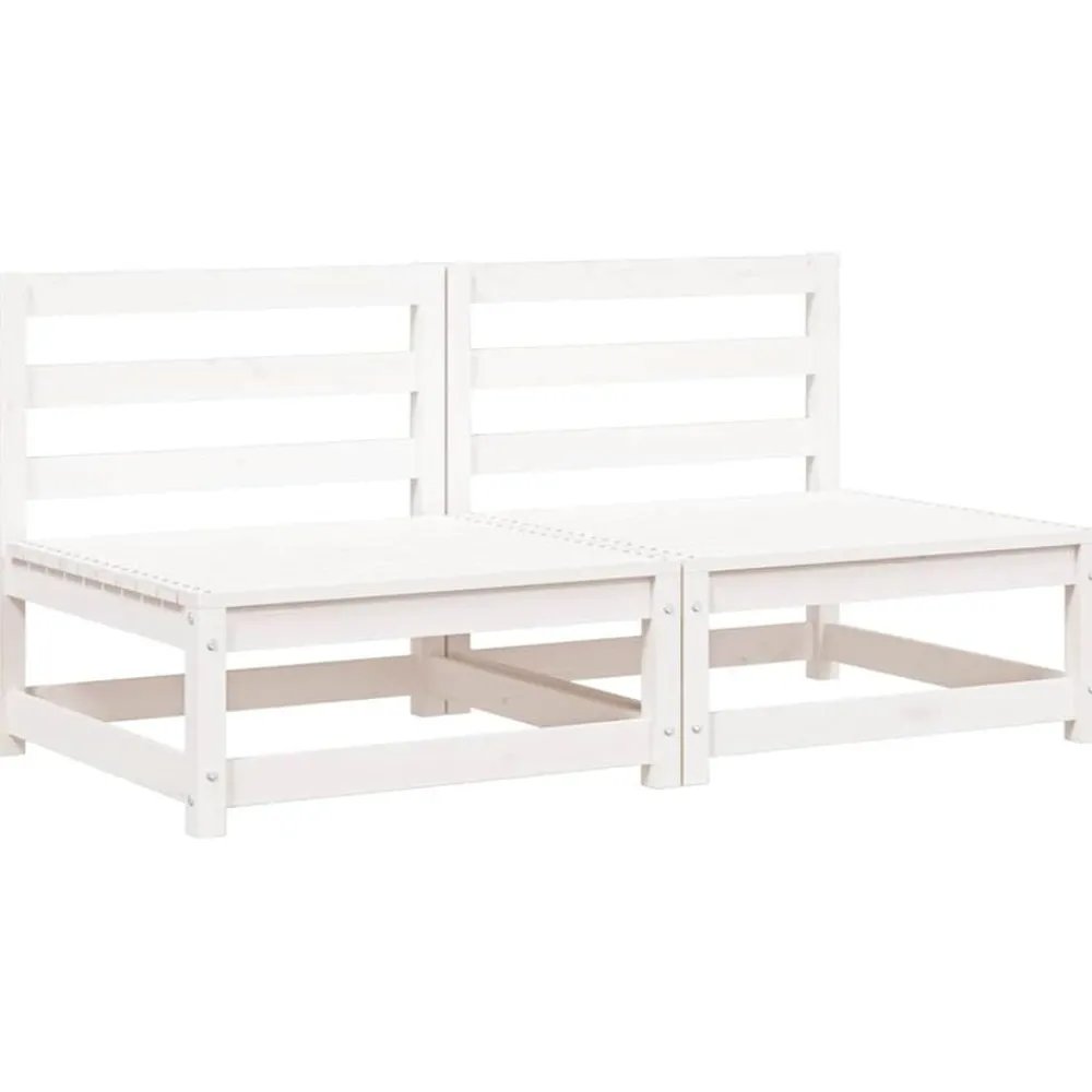 Tuinmeubelen*vidaXL Tuinbank zonder armleuningen 2 st 70x70x67 cm grenenhout wit Wit grenenhout