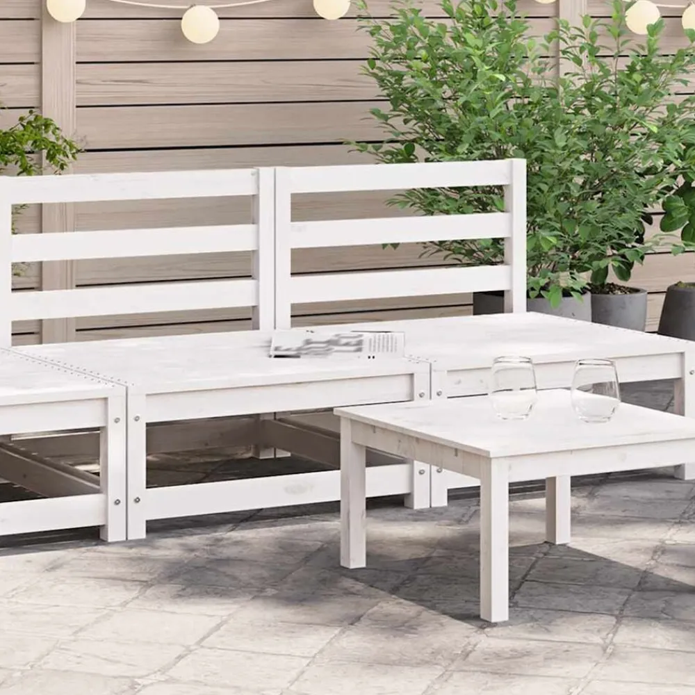 Tuinmeubelen*vidaXL Tuinbank zonder armleuningen 2 st 70x70x67 cm grenenhout wit Wit grenenhout
