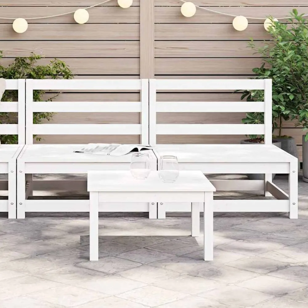 Tuinmeubelen*vidaXL Tuinbank zonder armleuningen 2 st 70x70x67 cm grenenhout wit Wit grenenhout
