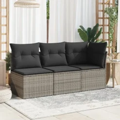 Tuinbank zonder armleuning met kussens poly rattan><noscript><img width=