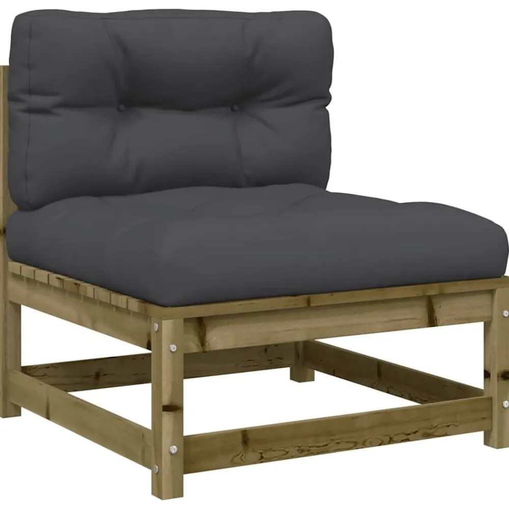 Tuinbank zonder armleuningen met kussens hout>vidaXL Discount