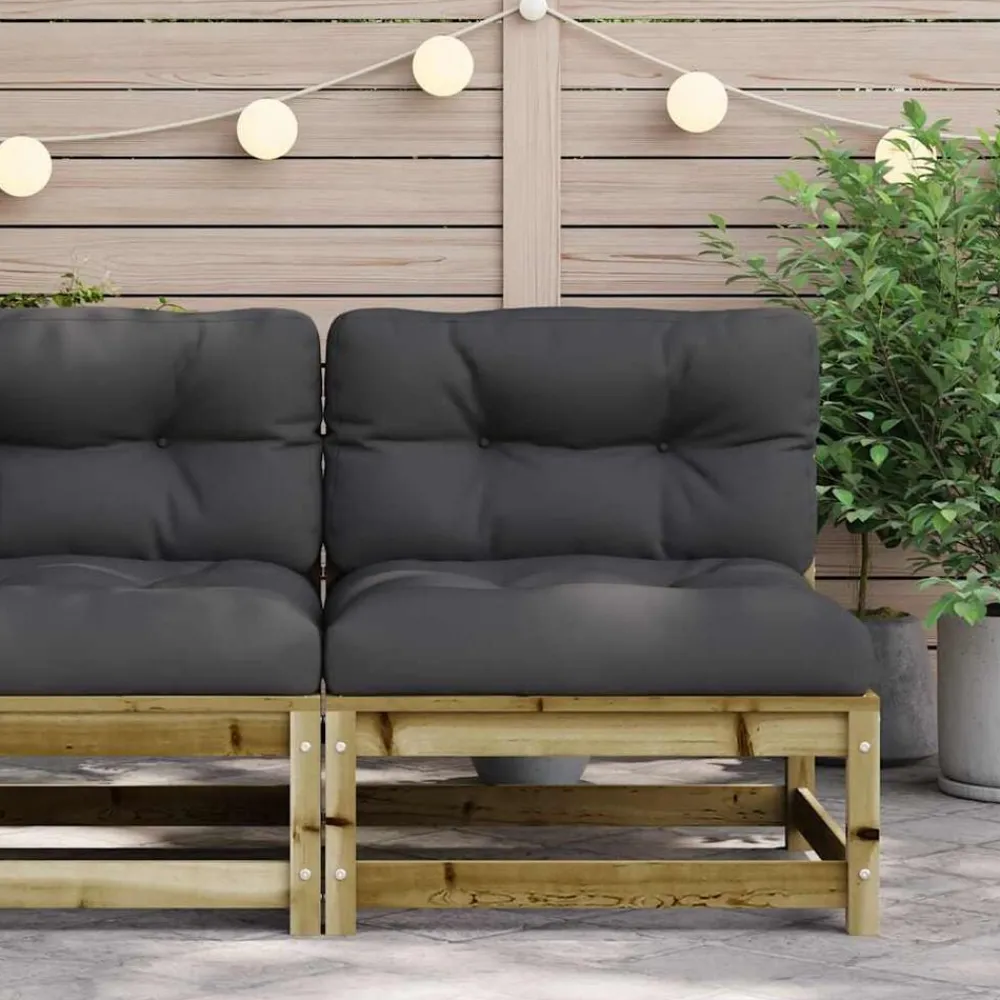 Tuinbank zonder armleuningen met kussens hout>vidaXL Discount