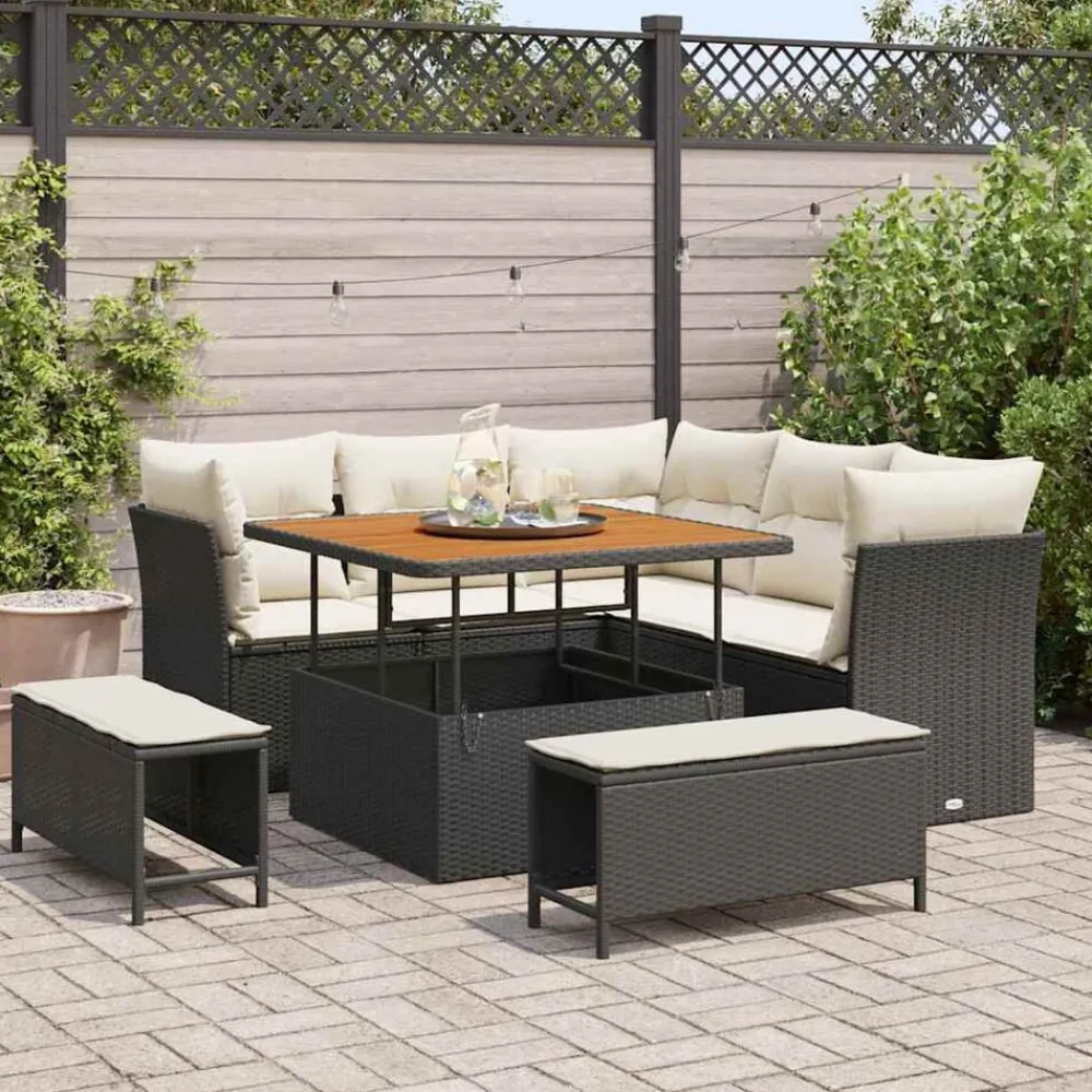 Tuinbankenset 8 pcs poly rattan>vidaXL Hot