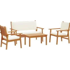 Tuinbankenset 4 pcs Bruin 120 x 65,5 x 79 cm Massief Acaciahout>vidaXL Sale