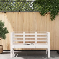 Tuinbankje 111,5x53x71 cm massief grenenhout wit><noscript><img width=