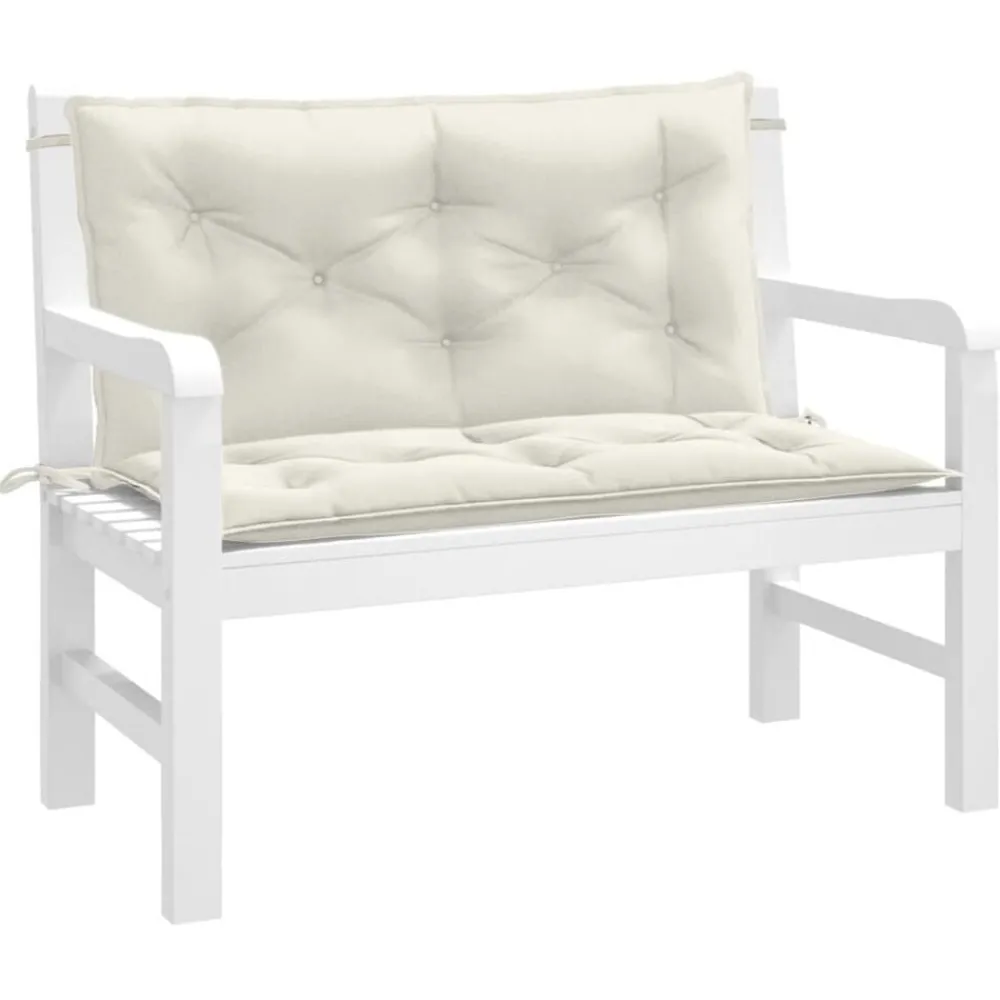 Woon- & Tuinaccessoires*vidaXL Tuinbankkussens 2 st 100x50x7 cm stof gemêleerd crèmekleurig crème mix