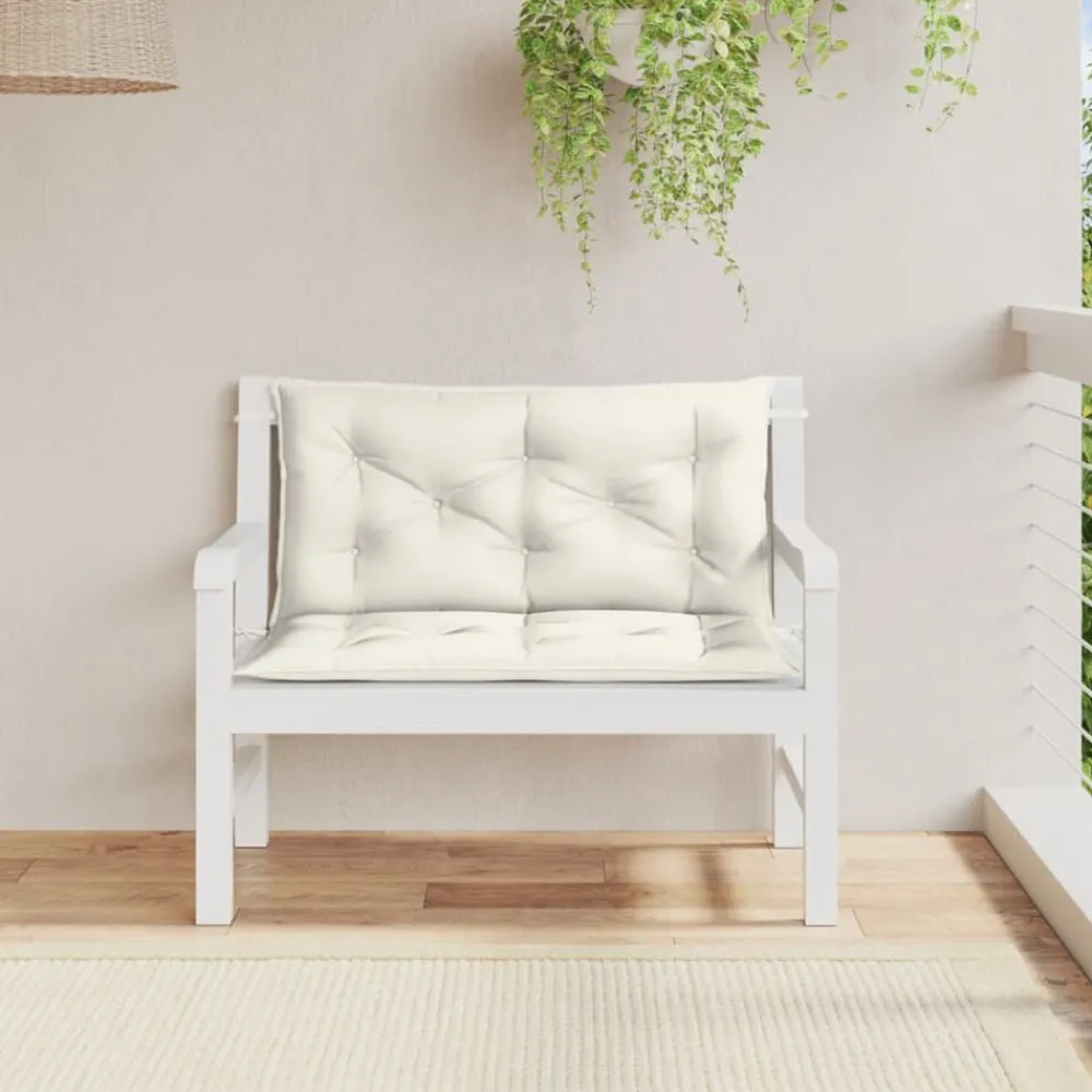 Woon- & Tuinaccessoires*vidaXL Tuinbankkussens 2 st 100x50x7 cm stof gemêleerd crèmekleurig crème mix