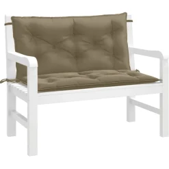 Woon- & Tuinaccessoires*vidaXL Tuinbankkussens 2 st 100x50x7 cm stof gemêleerd taupe taupe mix