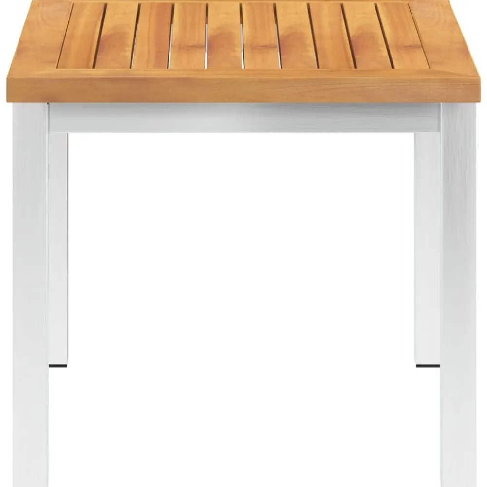 Tuinmeubelen*vidaXL Tuinbijzettafel 45x45x38 cm massief acaciahout roestvrij staal