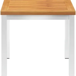 Tuinmeubelen*vidaXL Tuinbijzettafel 45x45x38 cm massief acaciahout roestvrij staal