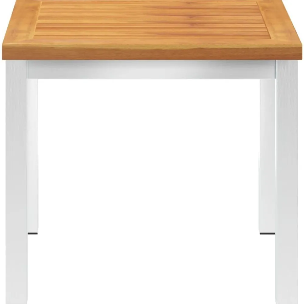 Tuinmeubelen*vidaXL Tuinbijzettafel 45x45x38 cm massief acaciahout roestvrij staal