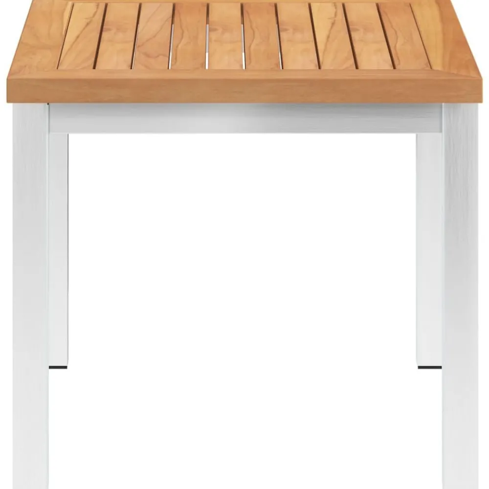 Tuinbijzettafel 45x45x38 cm massief teakhout en roestvrij staal>vidaXL New