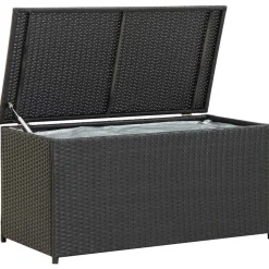 Tuinmeubelen*vidaXL Tuinbox 100x50x50 cm poly rattan Zwart