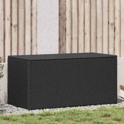 Tuinmeubelen*vidaXL Tuinbox 100x50x50 cm poly rattan Zwart