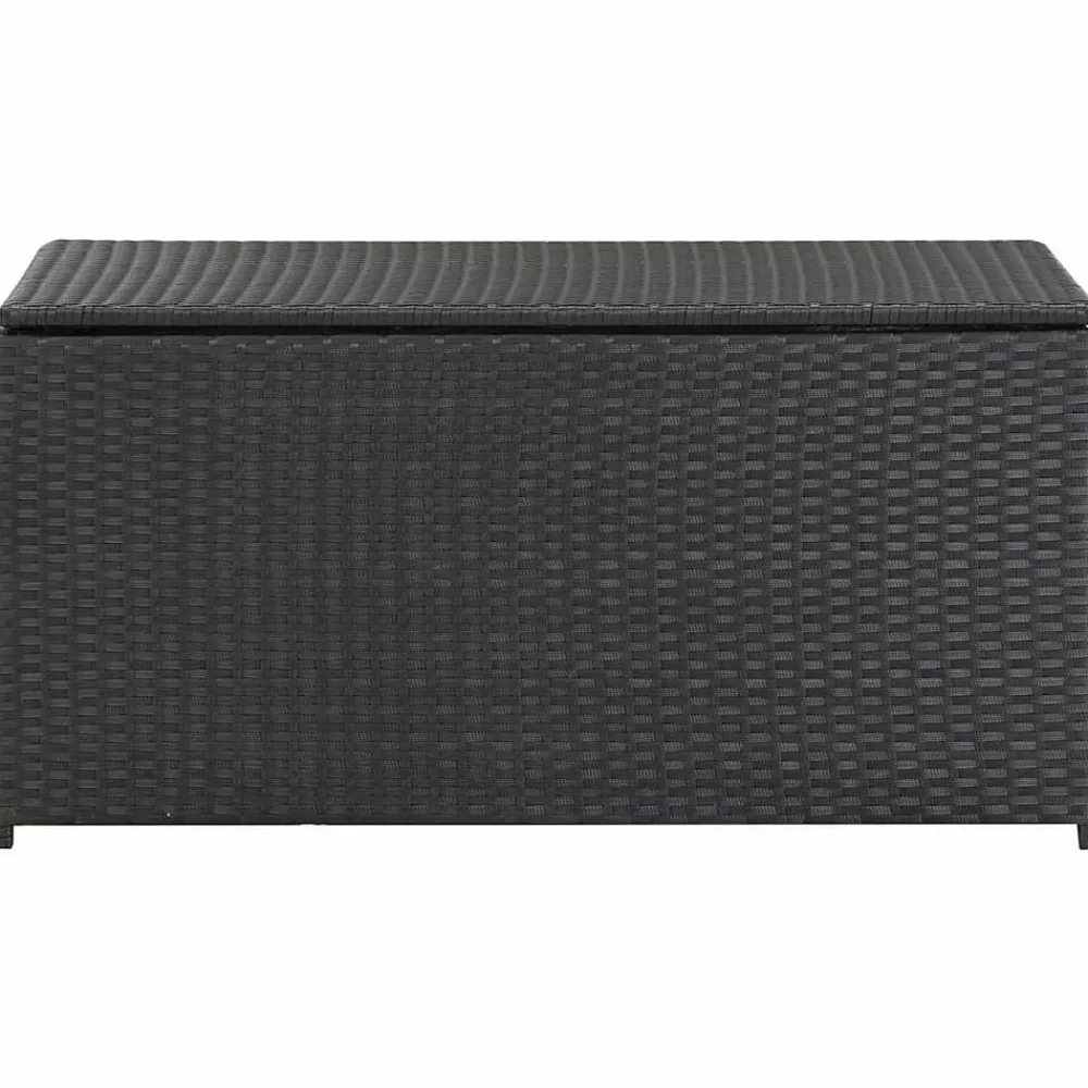 Tuinmeubelen*vidaXL Tuinbox 100x50x50 cm poly rattan Zwart