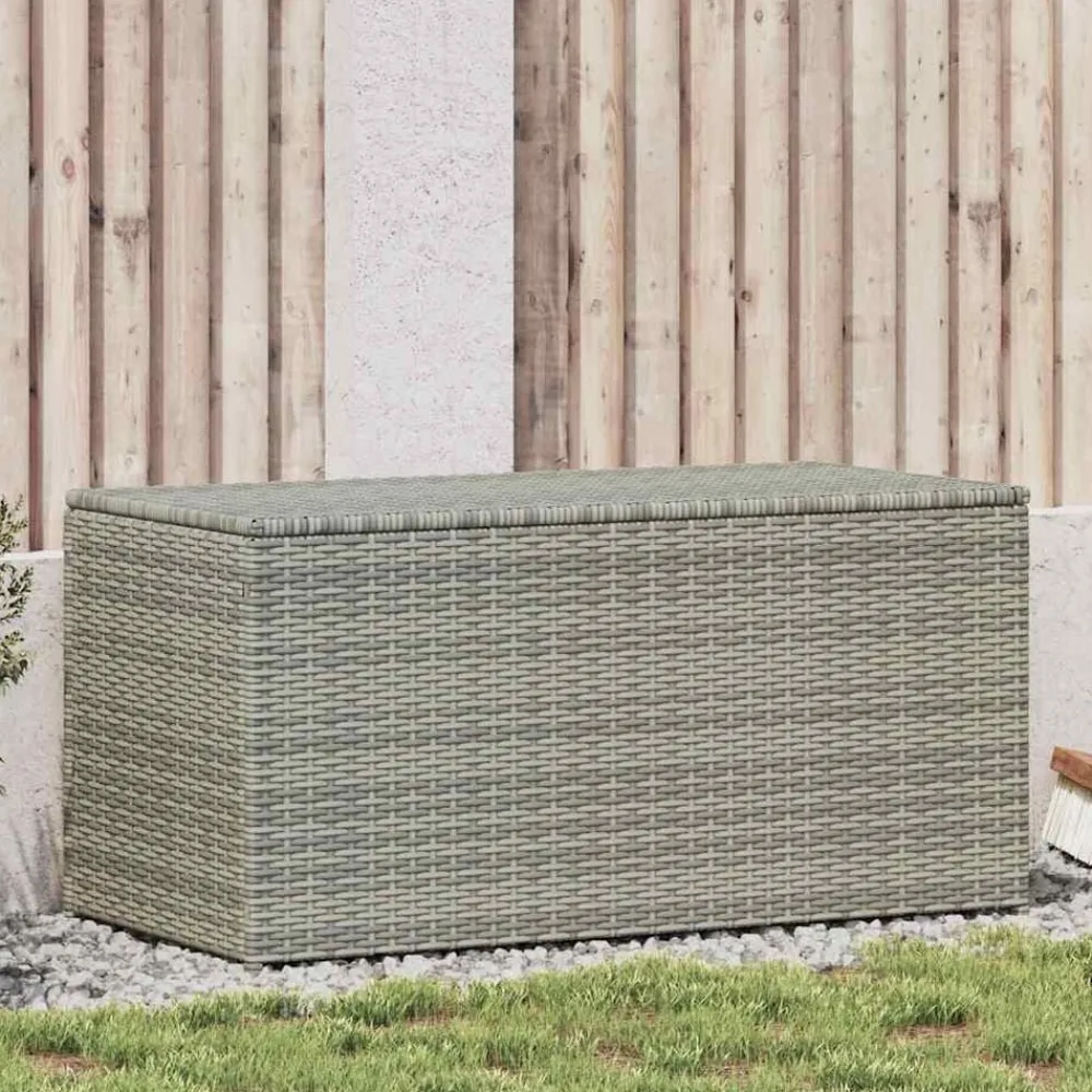 Tuinmeubelen*vidaXL Tuinbox 100x50x50 cm poly rattan Grijs