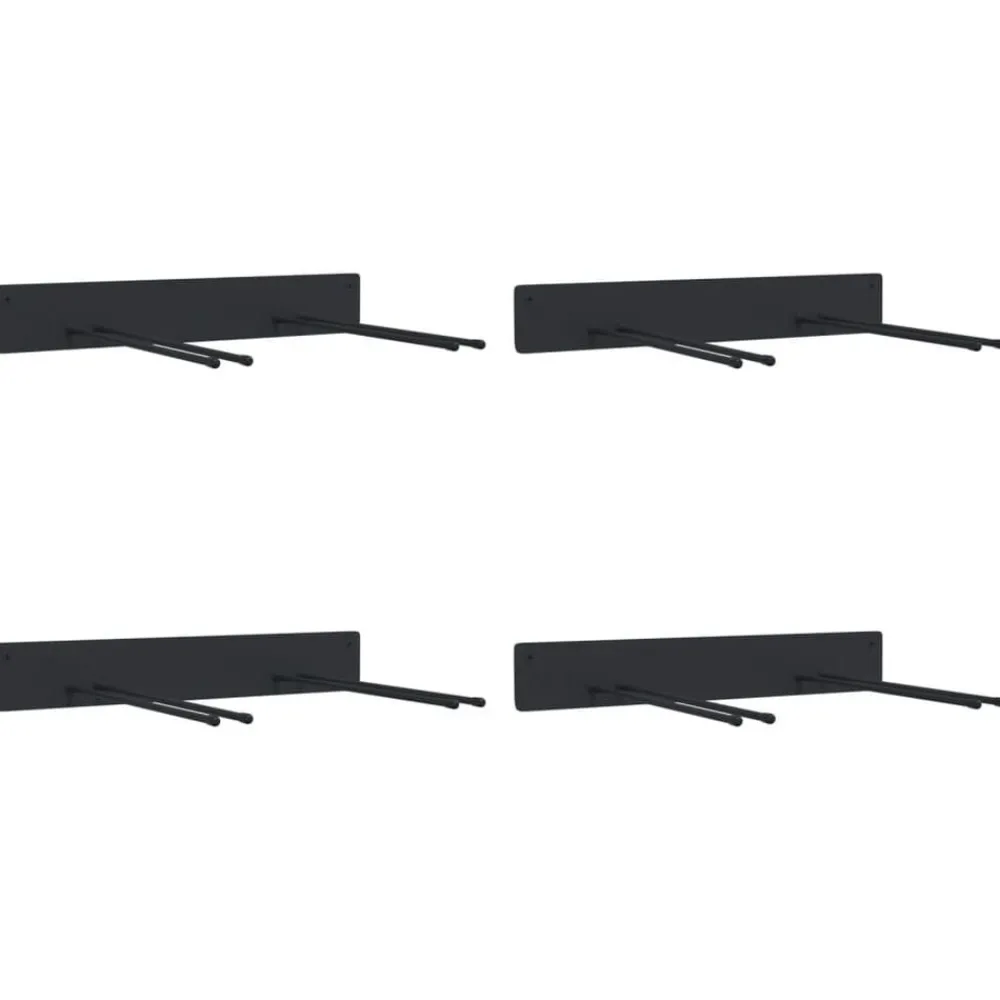 Tuingereedschapsrekken 4 st wandmontage staal zwart>vidaXL Discount