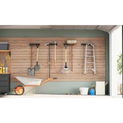 Tuingereedschapsrekken 4 st wandmontage staal zwart><noscript><img width=