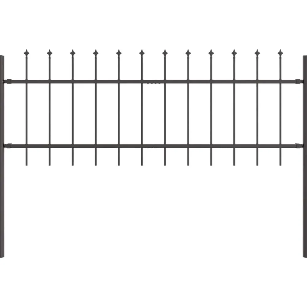 Tuinafscheidingen*vidaXL Tuinhek 2 pcs 3,4 x 0,6 m Poedercoating staal Grijs