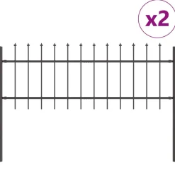 Tuinafscheidingen*vidaXL Tuinhek 2 pcs 3,4 x 0,6 m Poedercoating staal Grijs