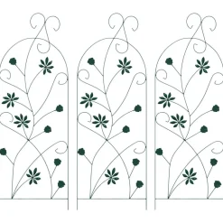 Tuin & Gazon*vidaXL Tuinhek 3 pcs 112 x 39,5 cm Staal Groen