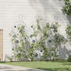 Tuin & Gazon*vidaXL Tuinhek 3 pcs 112 x 39,5 cm Staal Groen