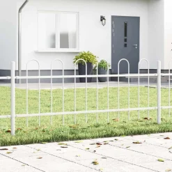 Tuinafscheidingen*vidaXL Tuinhek 2 pcs 3,4 x 0,6 m Poedercoating staal Wit
