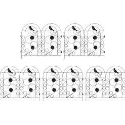Tuinafscheidingen*vidaXL Tuinhek 5 pcs Staal Zwart