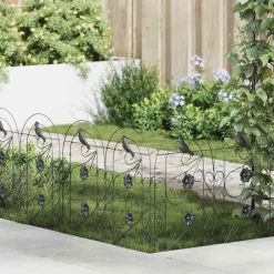 Tuinafscheidingen*vidaXL Tuinhek 5 pcs Staal Zwart