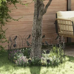 Tuinafscheidingen*vidaXL Tuinhek 5 pcs Staal Zwart