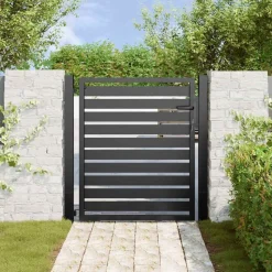 Tuinafscheidingen*vidaXL Tuinhek afsluitbaar 100x100 cm aluminium zwart