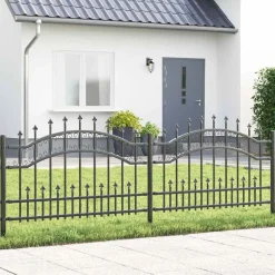 Tuinafscheidingen*vidaXL Tuinhek Kampen 240 x 118 cm Poedergecoat staal Grijs