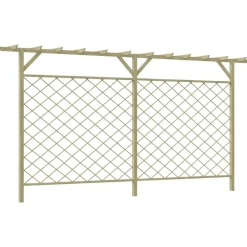 Tuinafscheidingen*vidaXL Tuinhek met latwerk en pergola hout