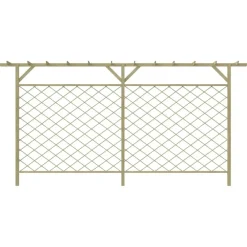 Tuinafscheidingen*vidaXL Tuinhek met latwerk en pergola hout