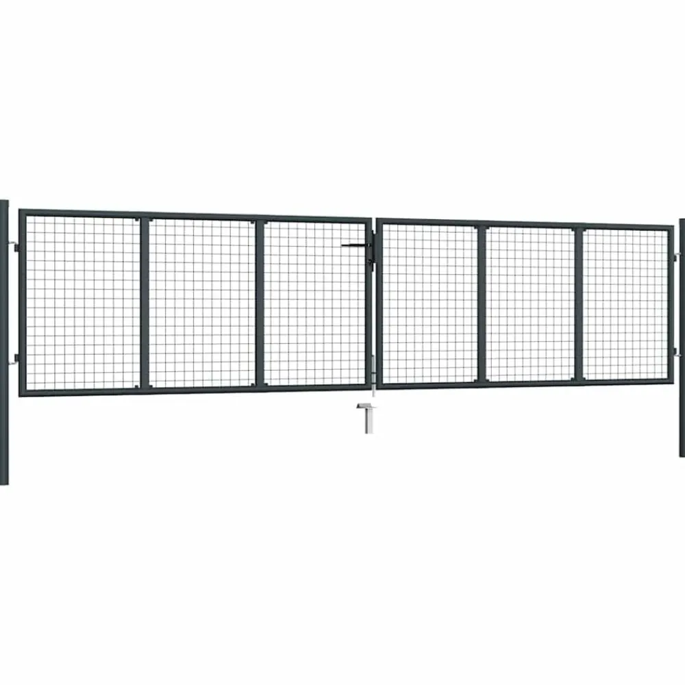 Tuinhek van gaas gegalvaniseerd staal 400x75 cm grijs>vidaXL Clearance