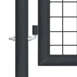 Tuinhek van gaas gegalvaniseerd staal 400x75 cm grijs><noscript><img width=