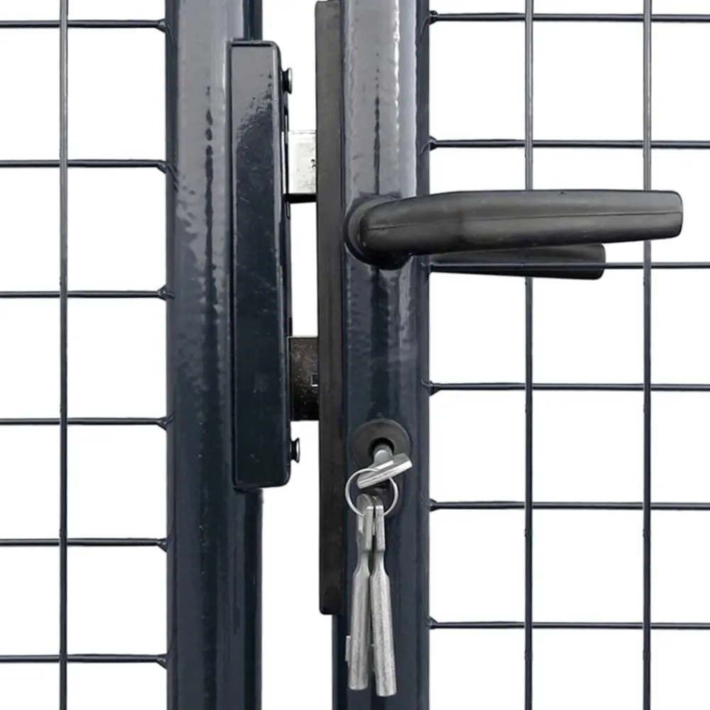 Tuinhek van gaas gegalvaniseerd staal 400x150 cm grijs>vidaXL Outlet