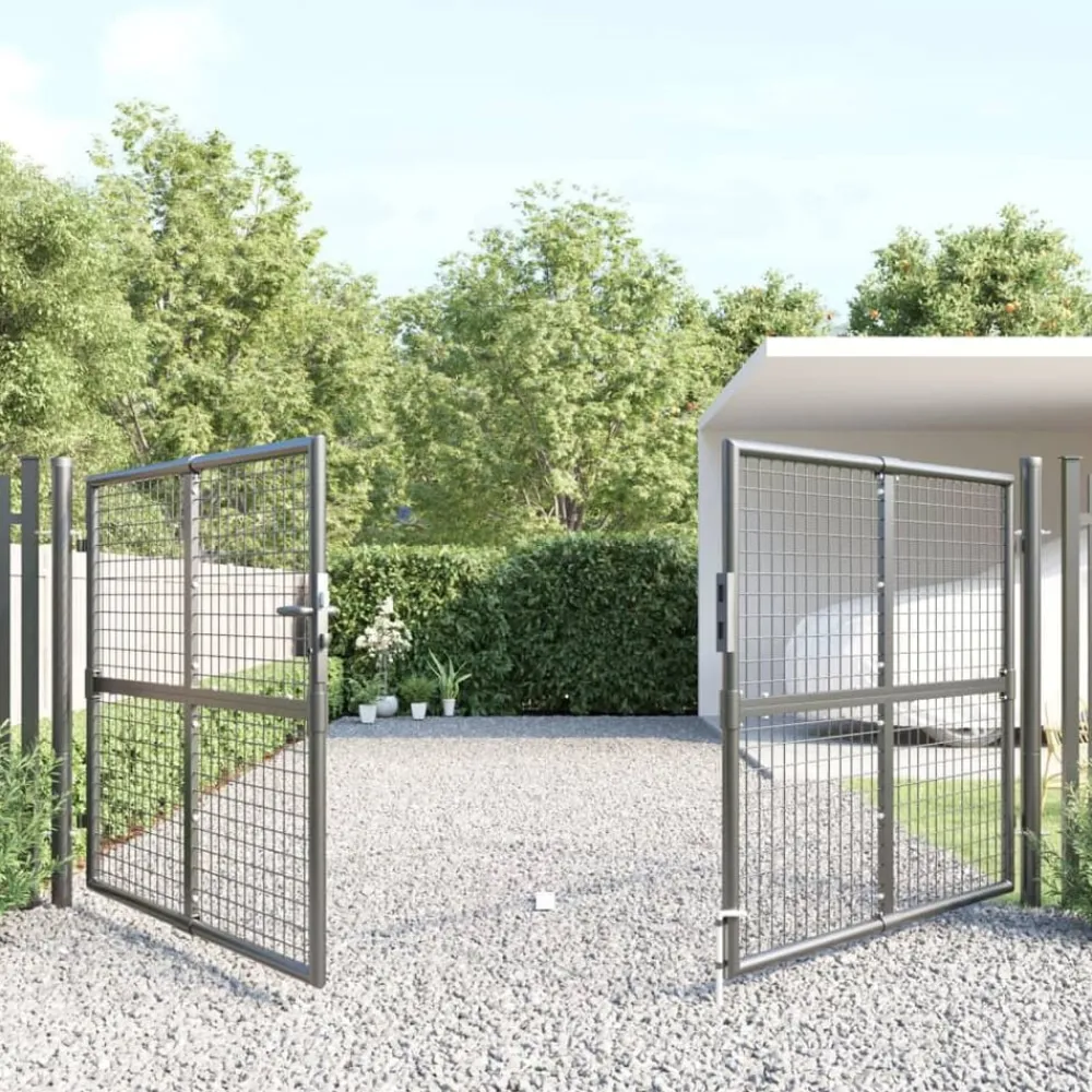Tuinhek van gaas 300x125 cm gegalvaniseerd staal>vidaXL Clearance